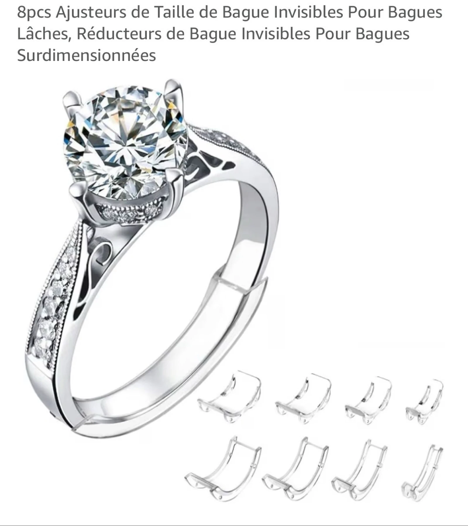 8 ajustador de anillo transparente - 8 tamaños diferentes - Amazon - Nuevo con etiqueta – photo 4